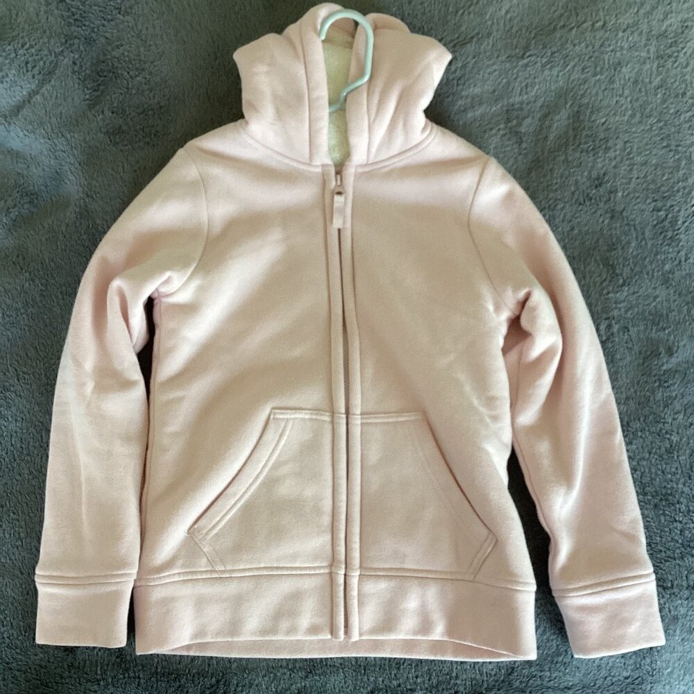 WonderNation Pink Sherpa Lined Sweatshirt Size M (7-8)